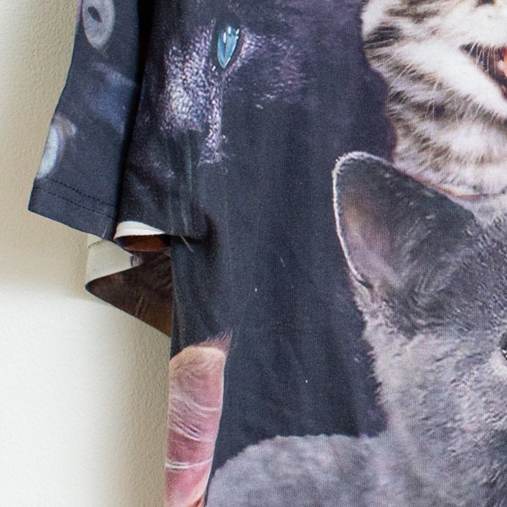 Funny Cat Kitten T-shirt Size L - Picture 3 of 9